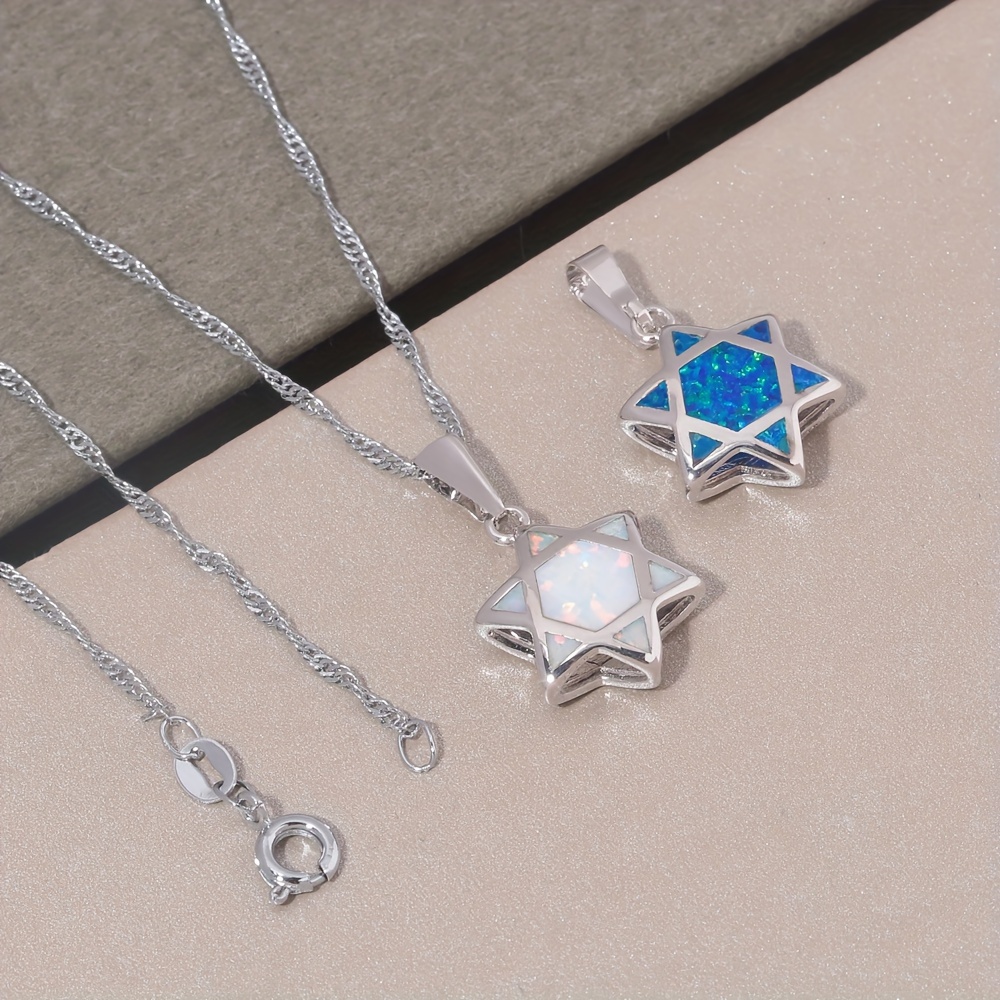 Star of David Opal Pendant Nec - Jewelry & Watches Sp Zo O 评论和价格