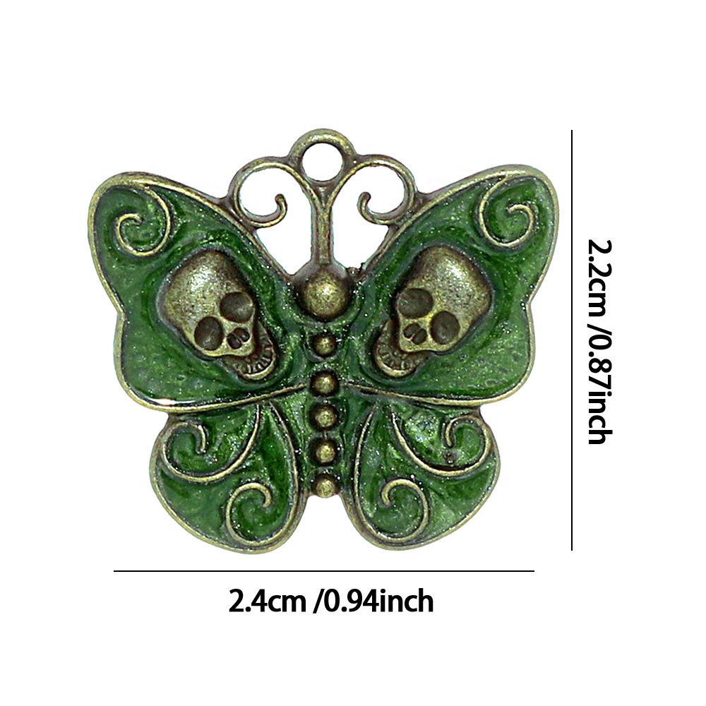 Gothic Skull Butterfly Enameli - Butterfly Pendant Necklace 评论和价格