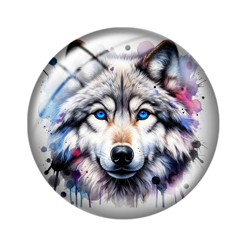 Watercolor Wolf 10pcs 12mm/16m - Wolf Jewelry & Watches Tampa Reviews 评论和价格