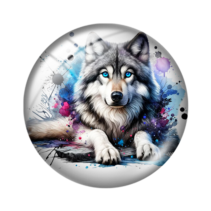 Watercolor Wolf 10pcs 12mm/16m - Wolf Jewelry & Watches Tampa Reviews 评论和价格