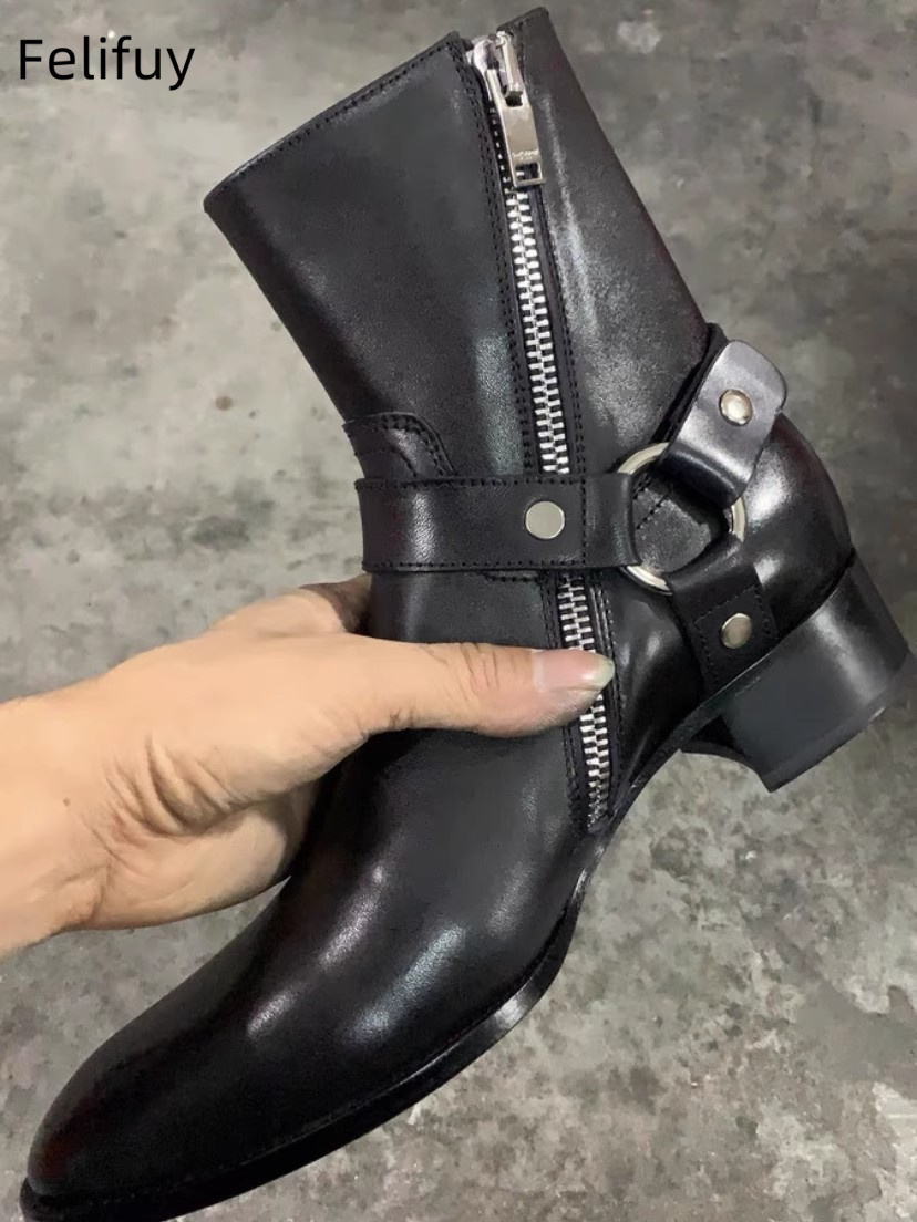 Black Chains Men Chelsea Boots - Anklet Foot Chain 评论和价格
