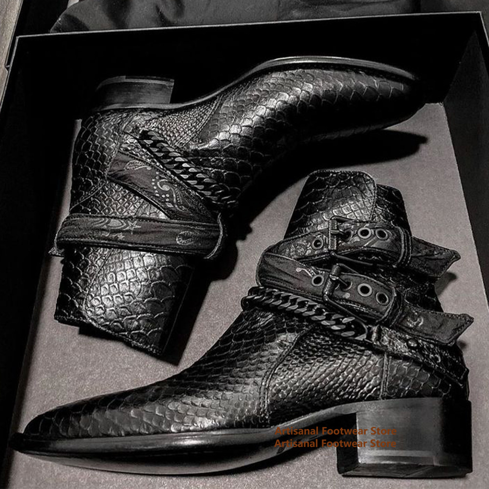 Snake Pattern Chelsea Boots Me - Anklet Foot Chain 评论和价格