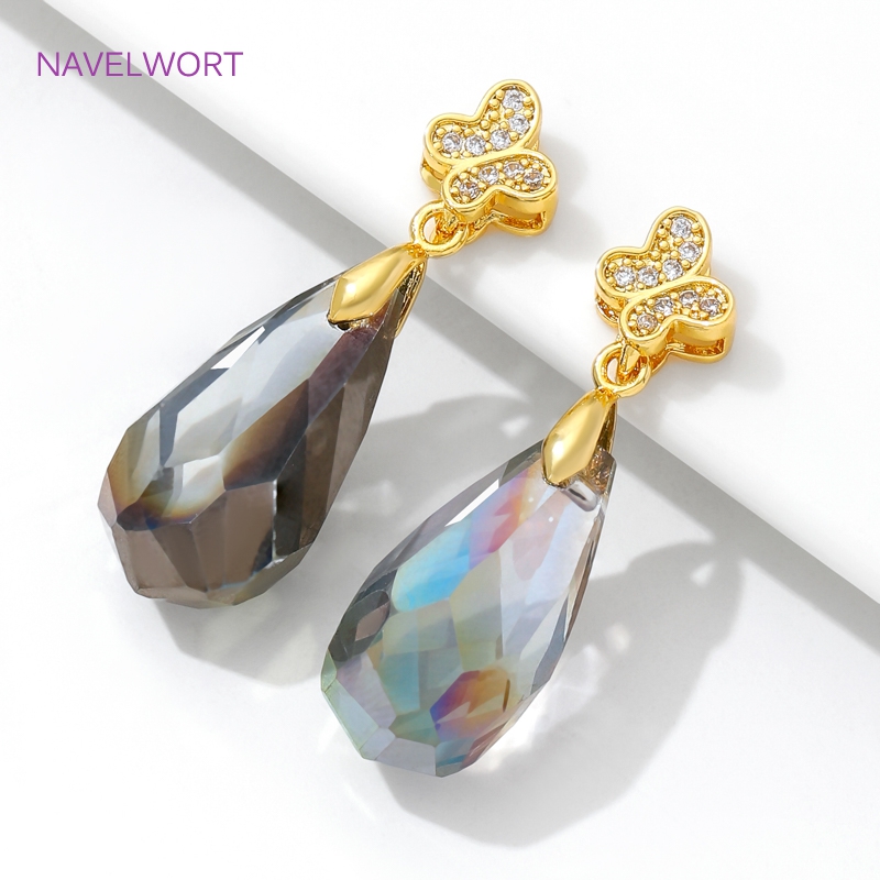 Brass Pinch Bails 18K Gold Pla - Butterfly Pendant Necklace 评论和价格